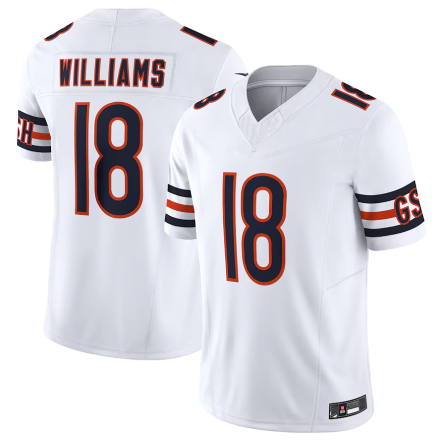 Fenge C.Bears #18 Caleb Williams White Vapor F.U.S.E. Limited Jersey Player Stitched Jerseys