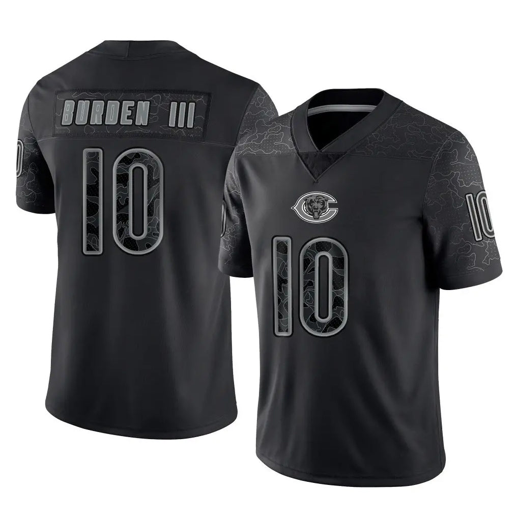 Fenge C.Bears #10 Luther Burden III Player Black REFLECTIVE Limited Game Stitched Jerseys