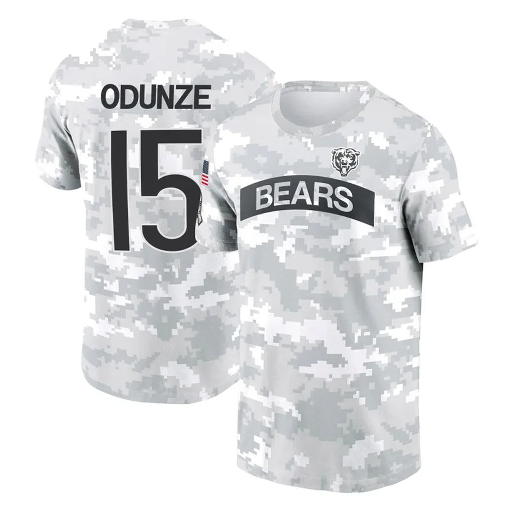 Fenge C.Bears #15 Rome Odunze Player Arctic Camo Salute to Service Performance T-Shirt Limited Stitched Jerseys
