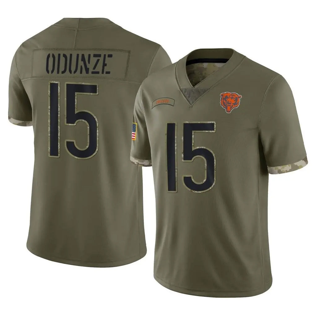 Fenge C.Bears #15 Rome Odunze Player Olive Salute to Service Limited Game Stitched Jerseys