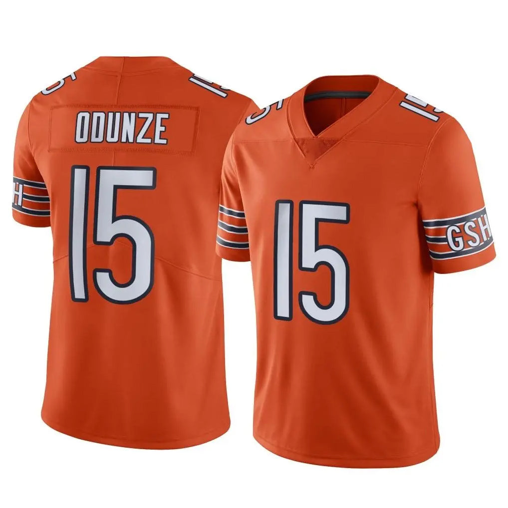 Fenge C.Bears #15 Rome Odunze Player Orange Alternate Vapor Limited Home Game Stitched Jerseys