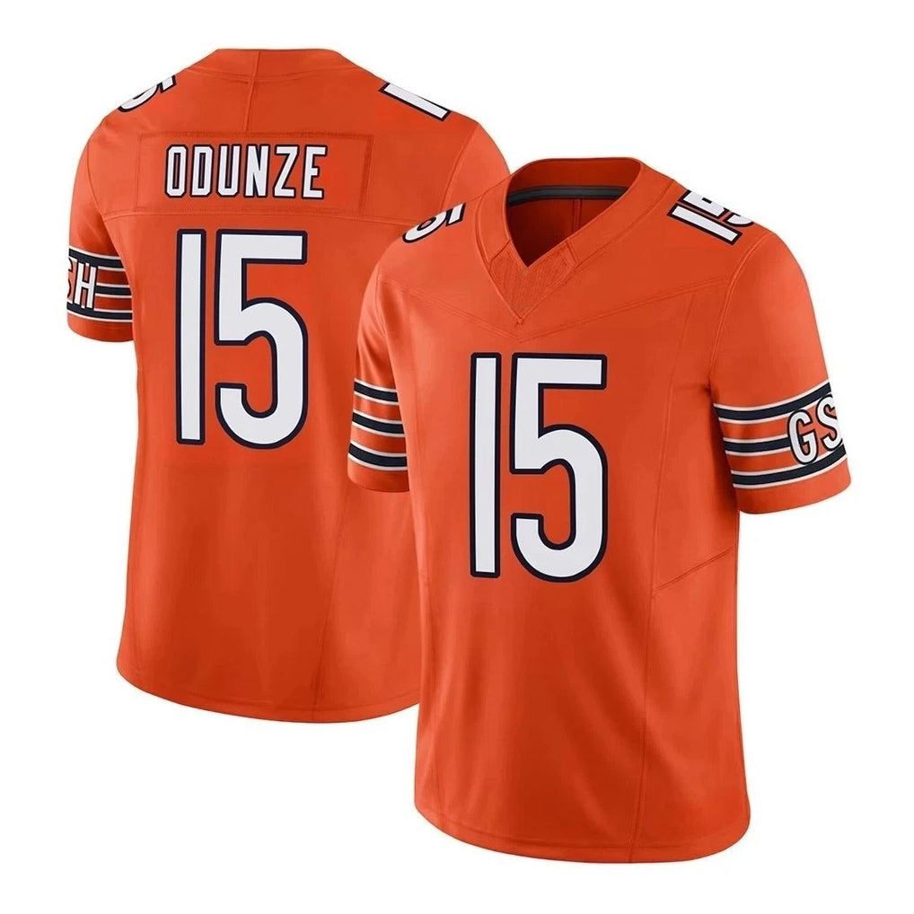 Fenge C.Bears #15 Rome Odunze Player Orange Vapor F.U.S.E. Limited Home Game Stitched Jerseys