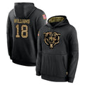 Fenge C.Bears #18 Caleb Williams Player Black Salute to Service Pullover Hoodies Limited Stitched Jerseys