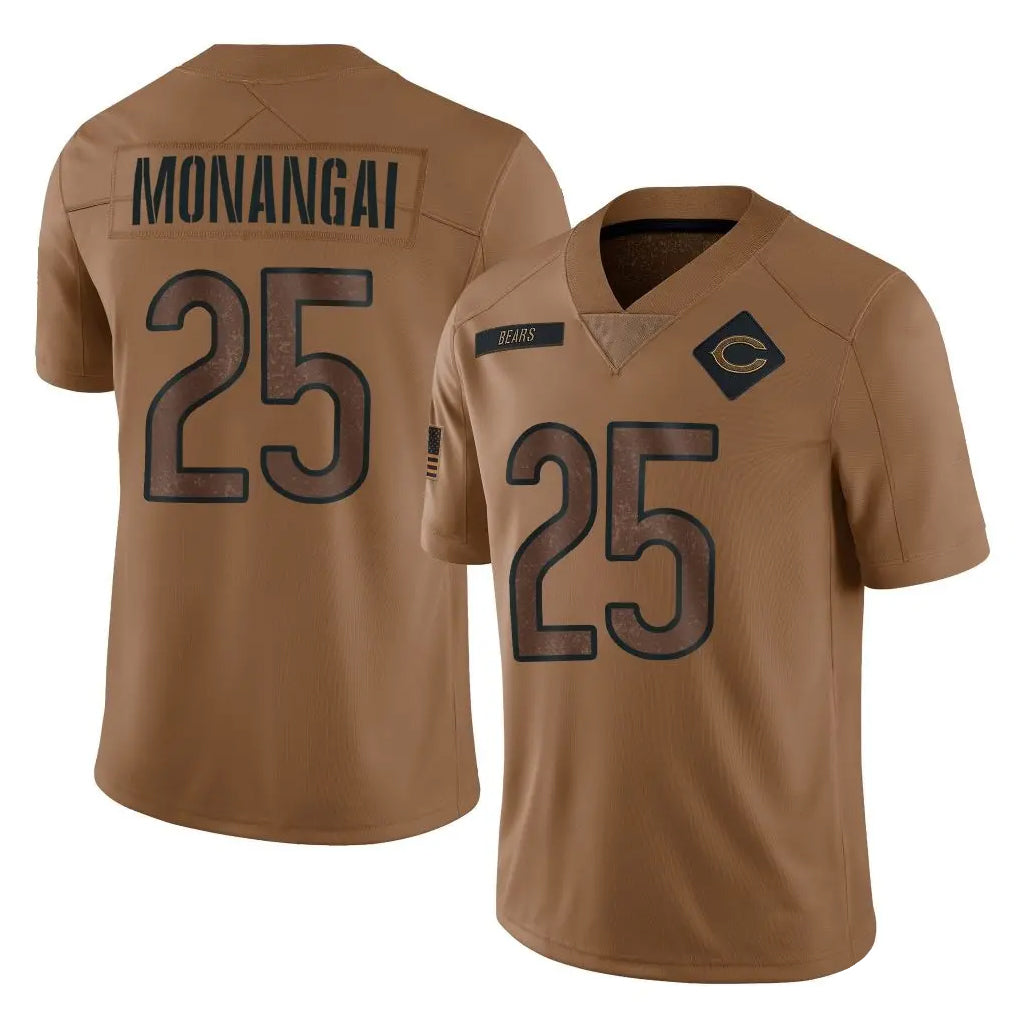 Fenge C.Bears #25 Kyle Monangai Player Brown Salute to Service Limited Stitched Jerseys