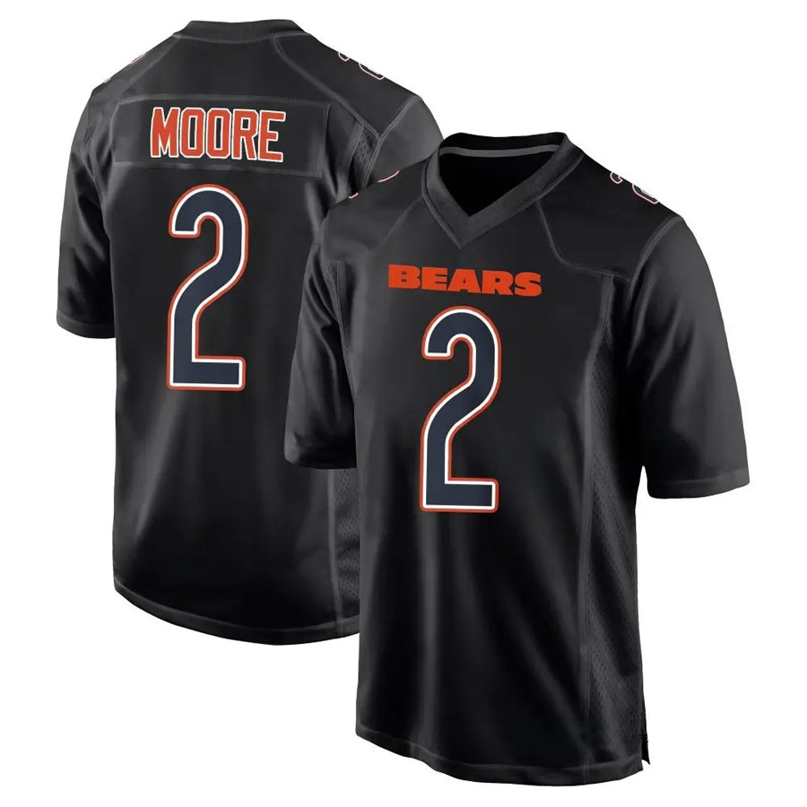Fenge C.Bears #2 D.J. Moore Player Black Carbon Fashion Stitched Jerseys