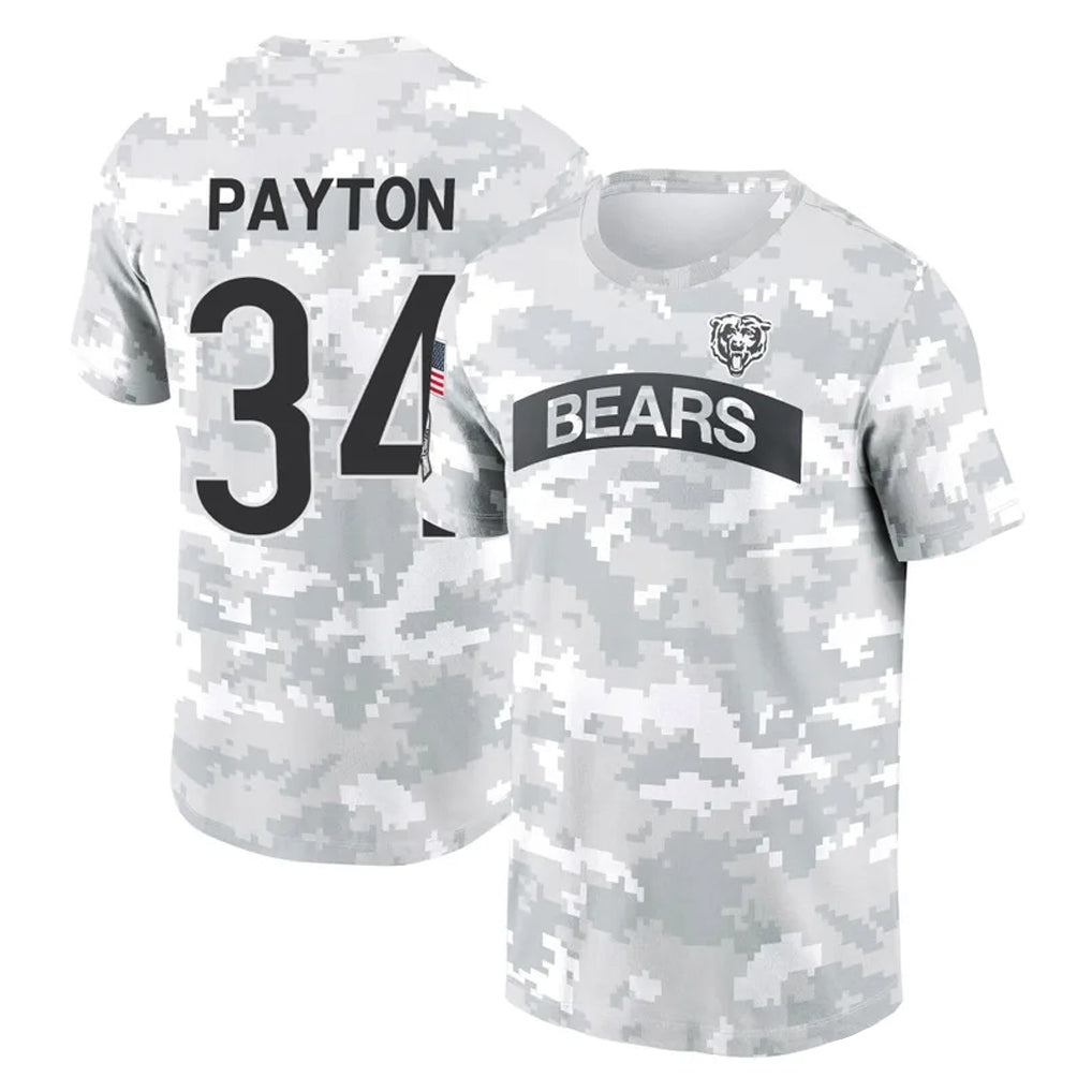 Fenge C.Bears #34 Walter Payton Player Arctic Camo Salute to Service Performance T-Shirt Limited Stitched Jerseys