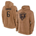 Fenge C.Bears #6 Kyler Gordon Player Brown Salute to Service Pullover Hoodies Limited Stitched Jerseys