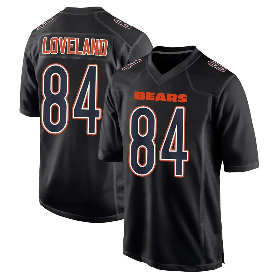 Fenge C.Bears #84 Colston Loveland Player Carbon Black Fashion Game Stitched Jerseys