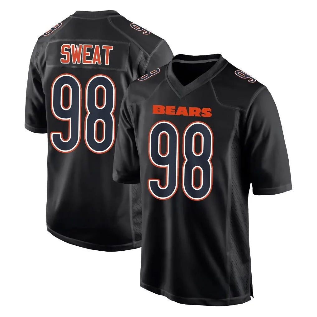 Fenge C.Bears #98 Montez Sweat Player Carbon Black Fashion Game Stitched Jerseys