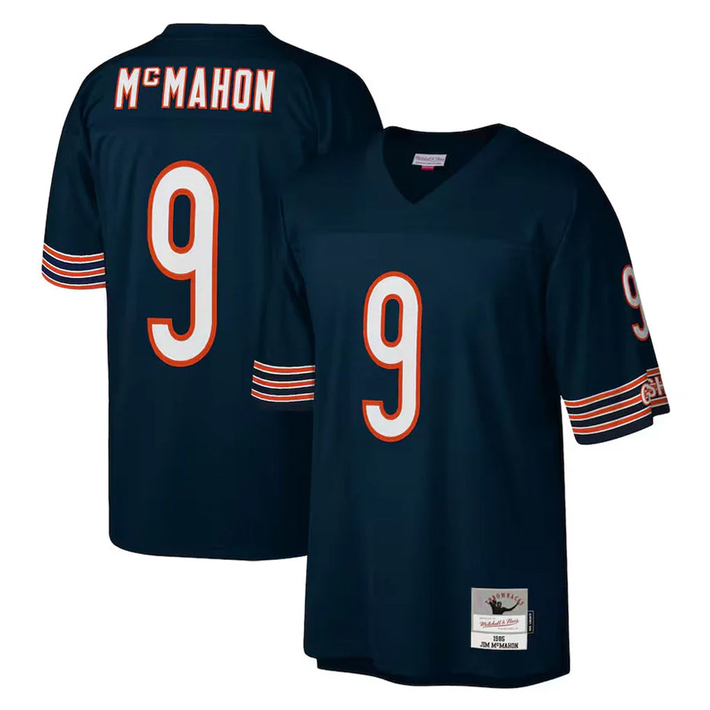 Fenge C.Bears #9 Jim McMahon Player Navy Mitchell & Ness Navy Legacy Replica Stitched Jerseys