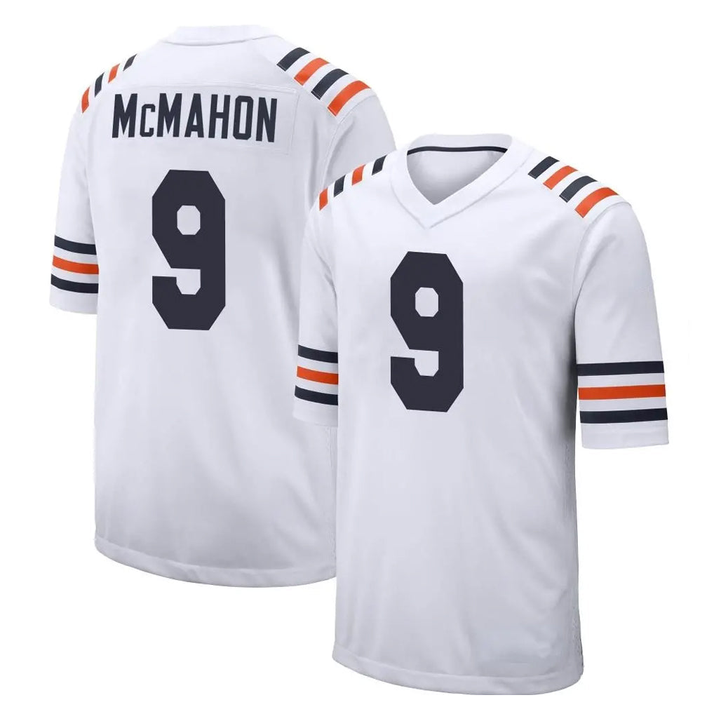 Fenge C.Bears #9 Jim McMahon Player White Classic Home Game Stitched Jerseys