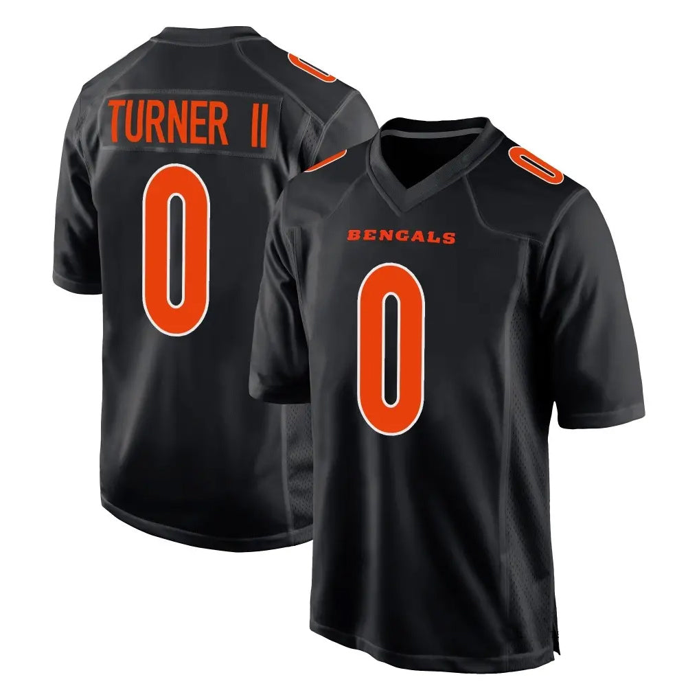 Fenge C.Bengals #0 DJ Turner II Player Black Fashion Game Stitched Jerseys