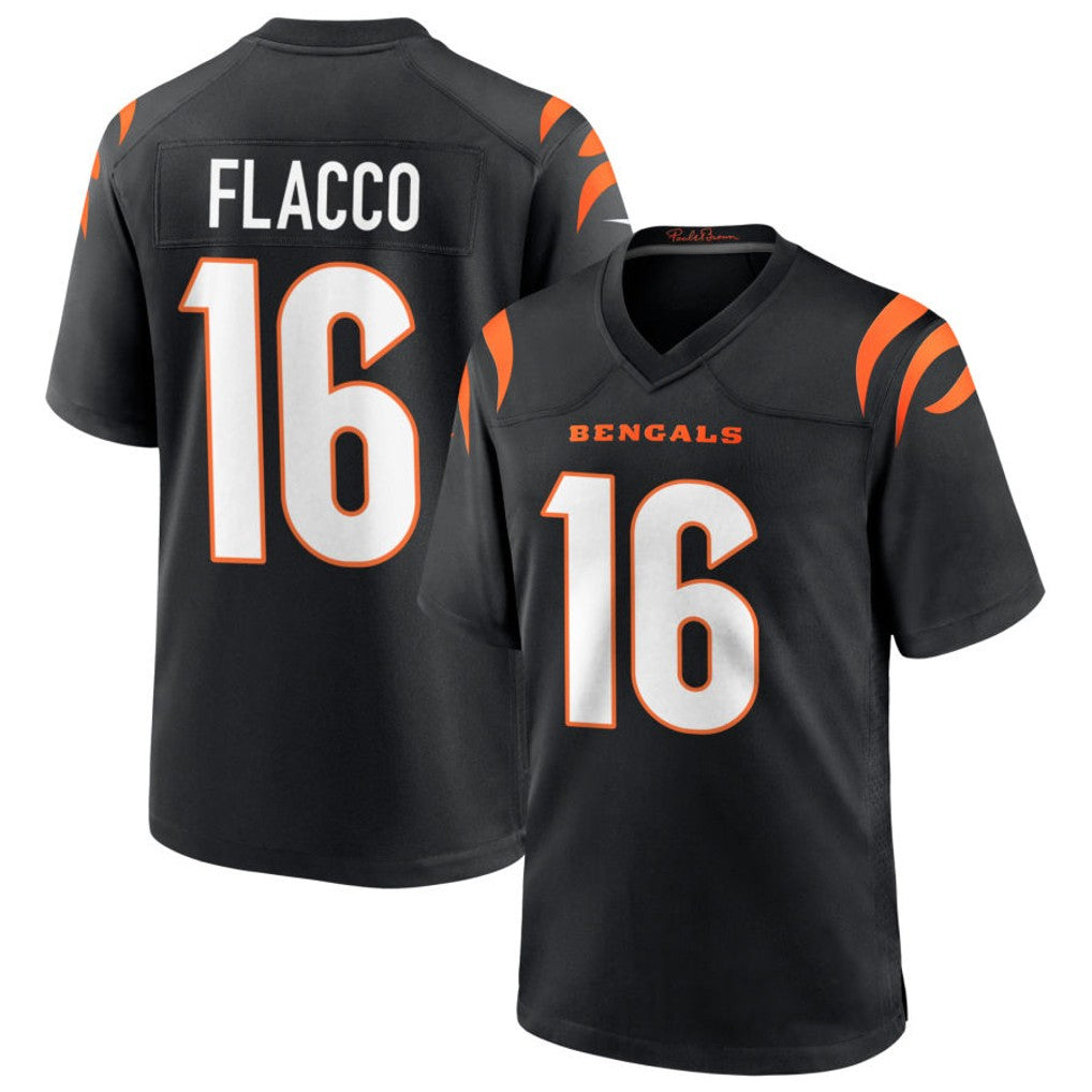 Fenge C.Bengals #16 Joe Flacco Player Black Home Game Stitched Jerseys