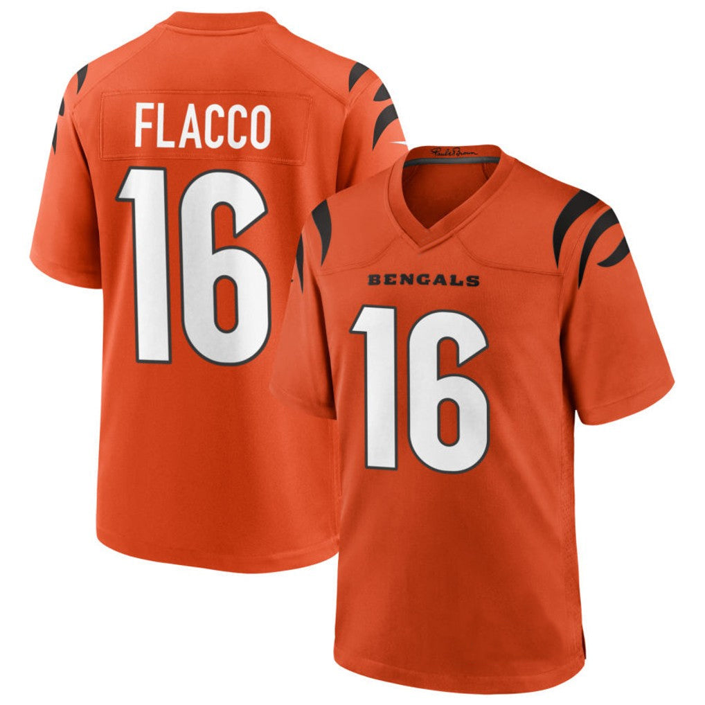 Fenge C.Bengals #16 Joe Flacco Player Orange Home Game Stitched Jerseys