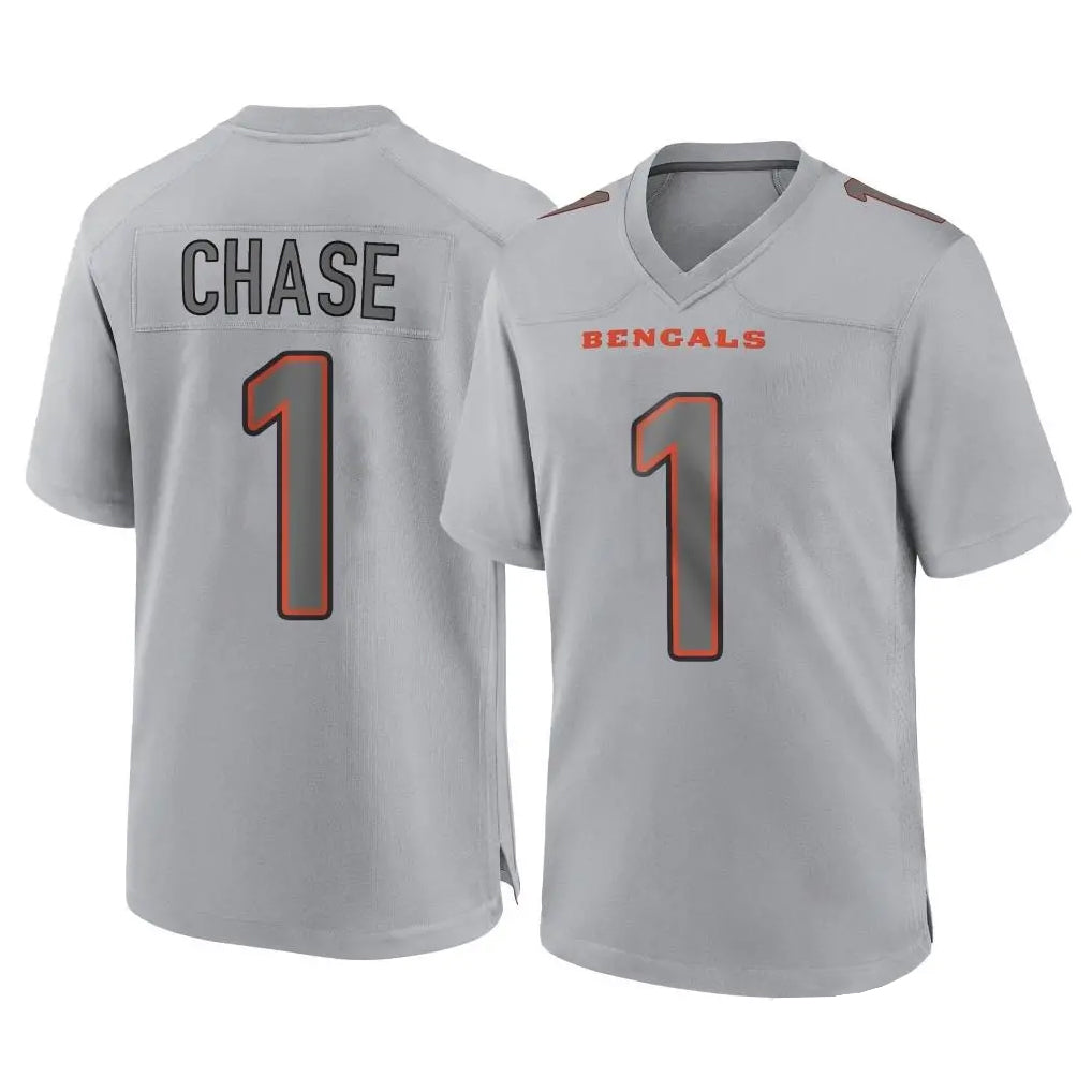 Fenge C.Bengals #1 Ja'Marr Chase Player Gray Atmosphere Fashion Game Stitched Jerseys