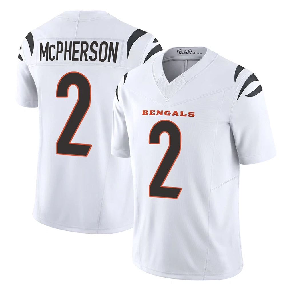Fenge C.Bengals #2 Evan McPherson Player White Vapor F.U.S.E. Limited Home Game Stitched Jerseys