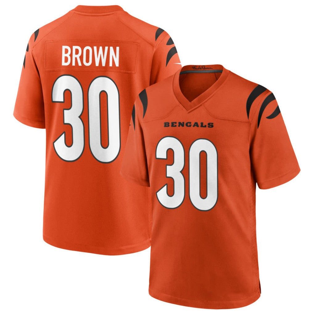 Fenge C.Bengals #30 Chase Brown Player Oramge Home Game Stitched Jerseys