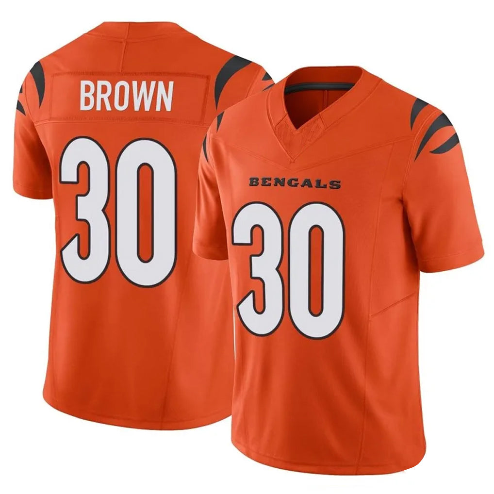 Fenge C.Bengals #30 Chase Brown Player Orange Vapor F.U.S.E. Limited Home Game Stitched Jerseys