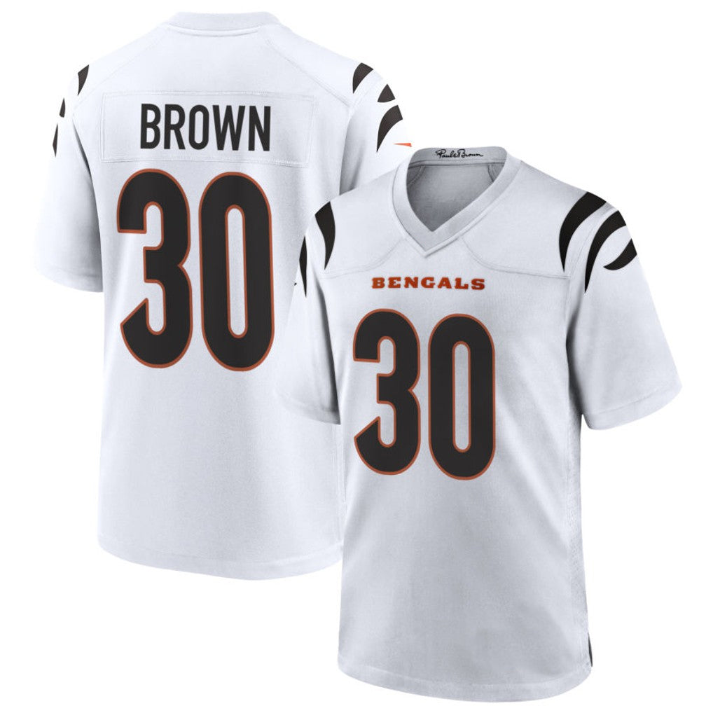 Fenge C.Bengals #30 Chase Brown Player White Home Game Stitched Jerseys