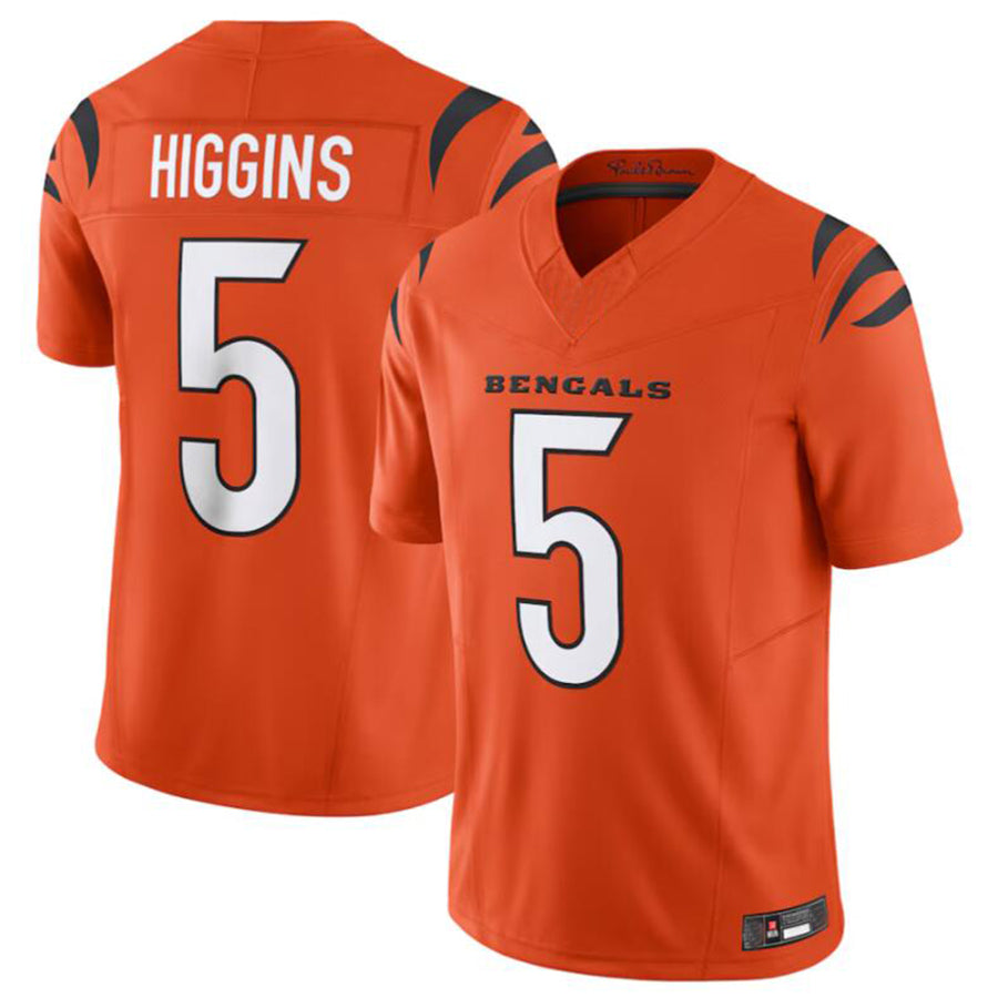 FengeC.Bengals #5 Tee Higgins Orange Vapor Untouchable Limited Jersey American Stitched  Jerseys