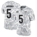 Fenge C.Bengals #5 Tee Higgins Player Arctic Camo Salute to Service Limited Stitched Jerseys