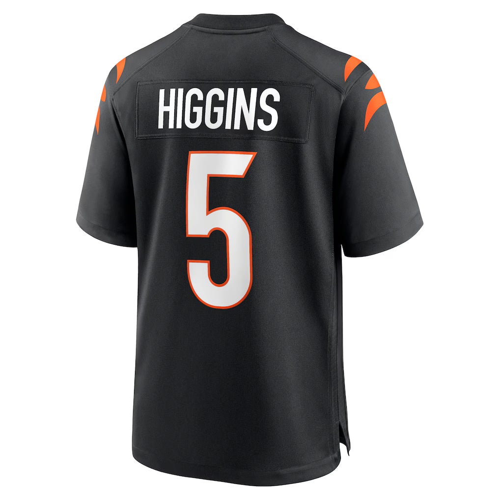 Fenge C.Bengals #5 Tee Higgins Player Black Home Game Stitched Jerseys