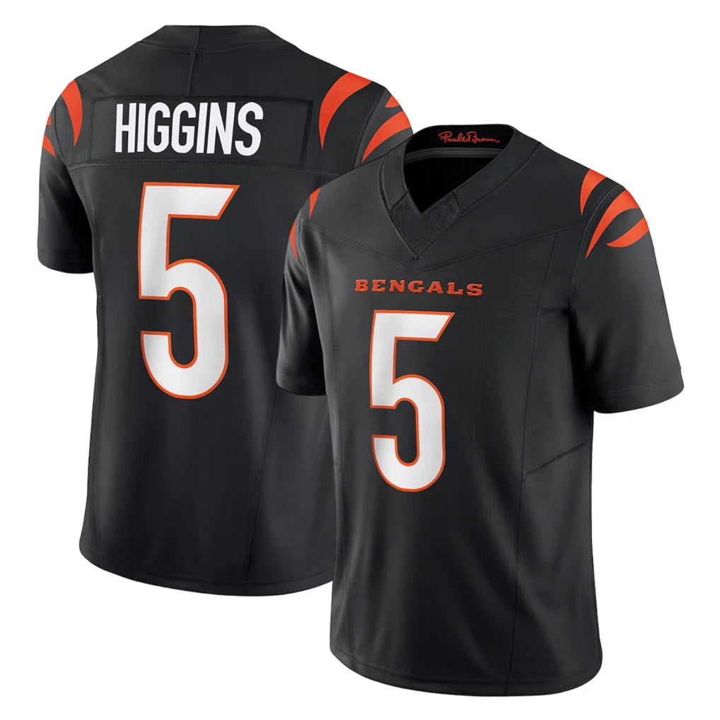 Fenge C.Bengals #5 Tee Higgins Player Black Vapor F.U.S.E. Limited Home Game Stitched Jerseys