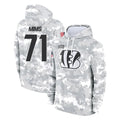Fenge C.Bengals #71 Amarius Mims Player Arctic Camo Salute to Service Pullover Hoodie Limited Stitched Jerseys