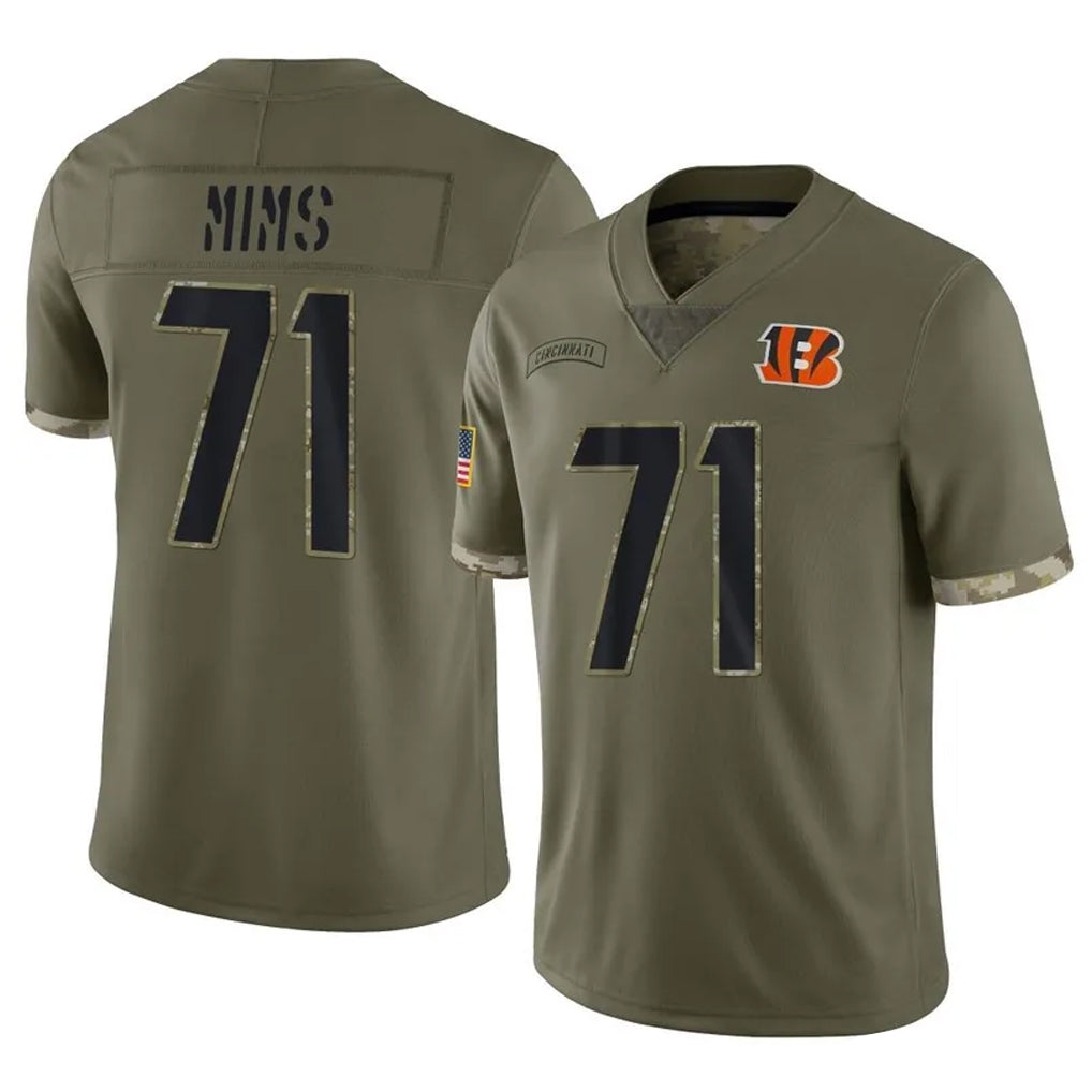 Fenge C.Bengals #71 Amarius Mims Player Olive Salute to Service Limited Game Stitched Jerseys