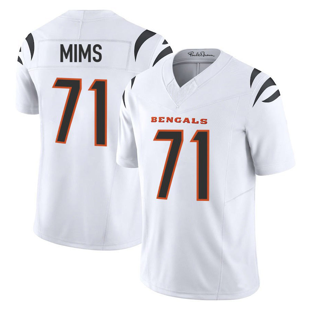 Fenge C.Bengals #71 Amarius Mims Player White Vapor F.U.S.E. Limited Home Game Stitched Jerseys