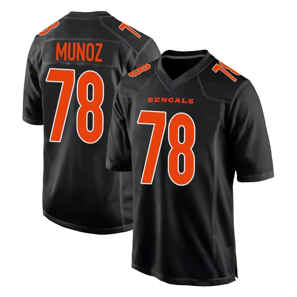 Fenge C.Bengals #78 Anthony Munoz Player Black Fashion Game Stitched Jerseys