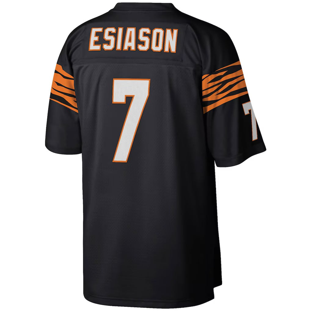 Fenge C.Bengals #7 Boomer Esiason Mitchell & Ness Black Legacy Replica Stitched Jerseys