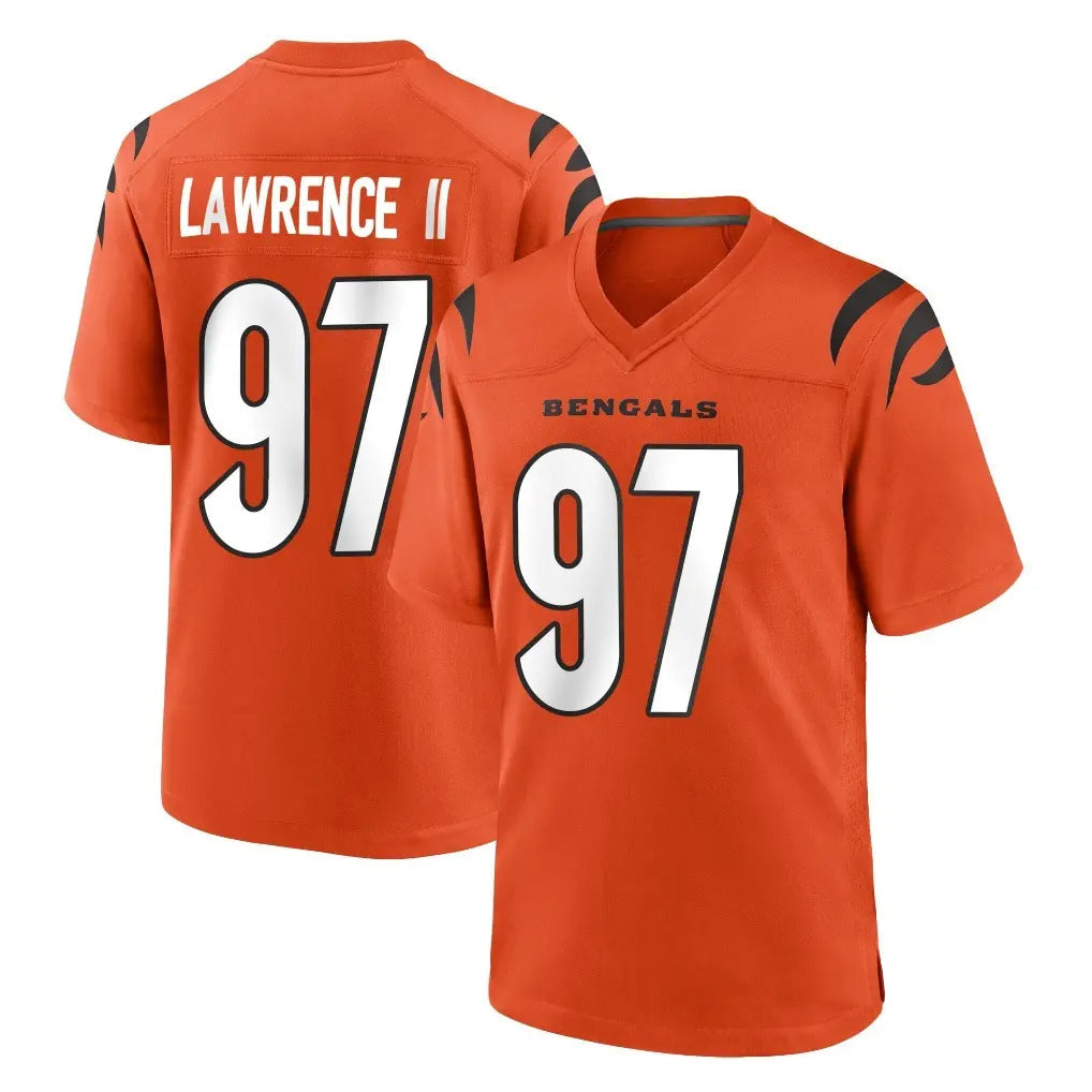Fenge C.Bengals #97 Dexter Lawrence II Player Orange Home Game Stitched Jerseys