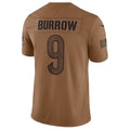 Fenge C.Bengals #9 Joe Burrow Player Brown Salute To Service Limited Stitched Jerseys