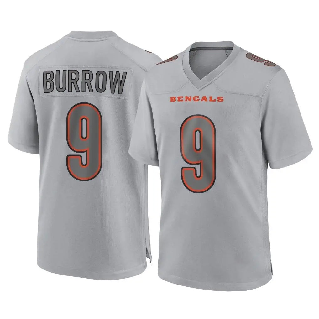 Fenge C.Bengals #9 Joe Burrow Player Gray Atmosphere Fashion Game Stitched Jerseys