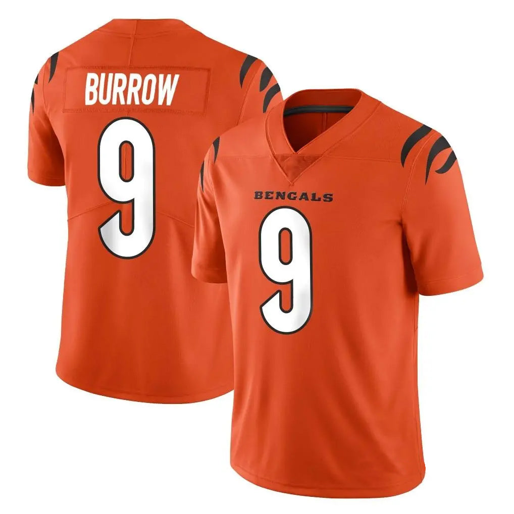 Fenge C.Bengals #9 Joe Burrow Player Orange Vapor Untouchable Limited Home Game Stitched Jerseys