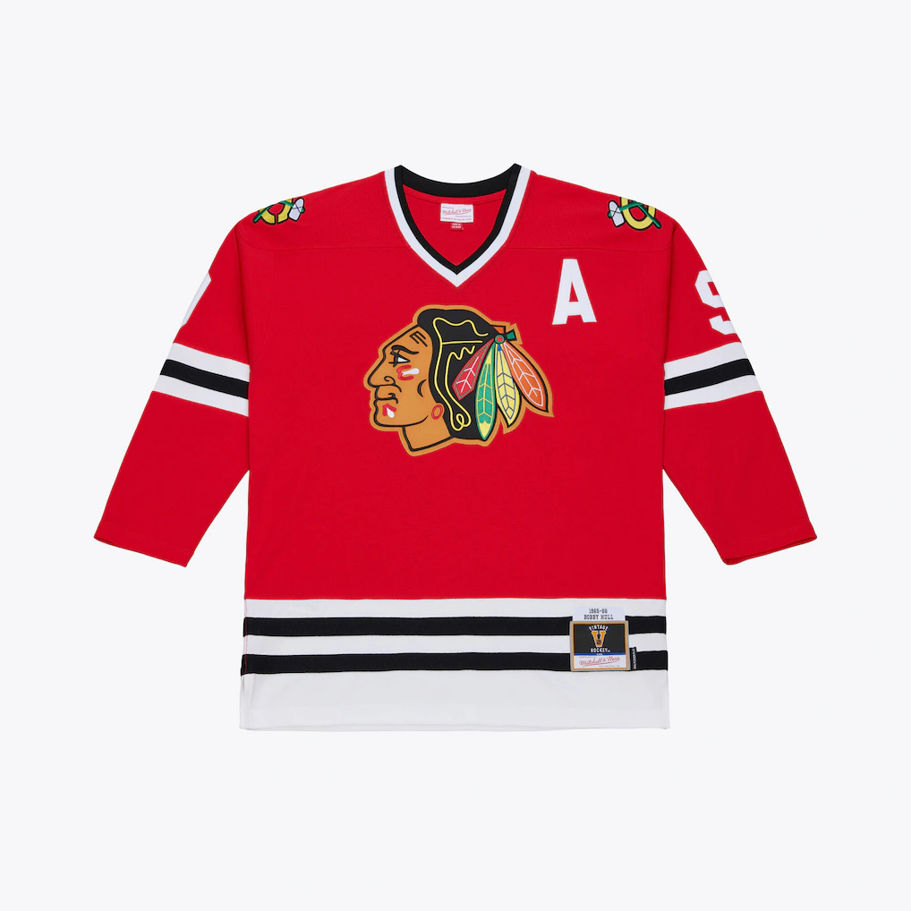 Fenge C.Blackhawks Bobby Hull Mitchell & Ness Red 1966 Power Play Jerseys