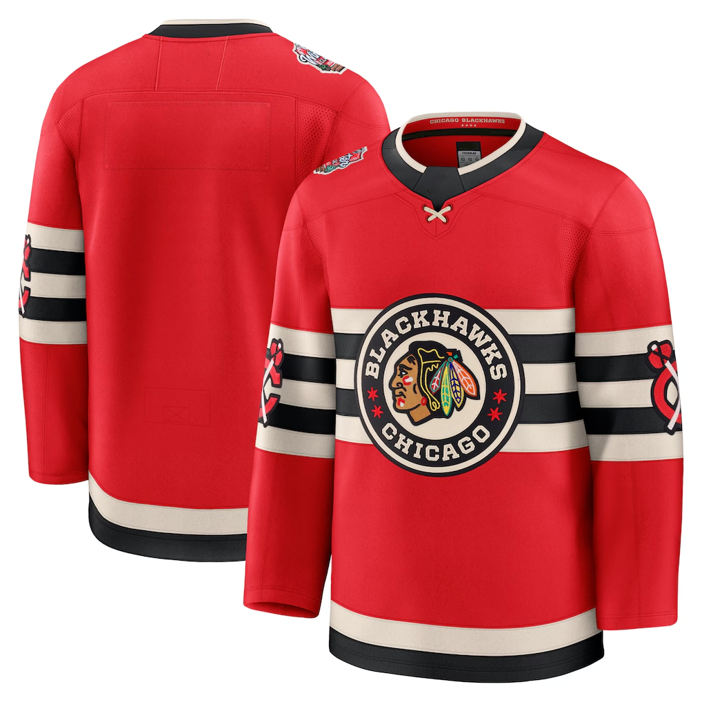 Fenge C.Blackhawks Red 2025 Winter Classic Premium Jerseys