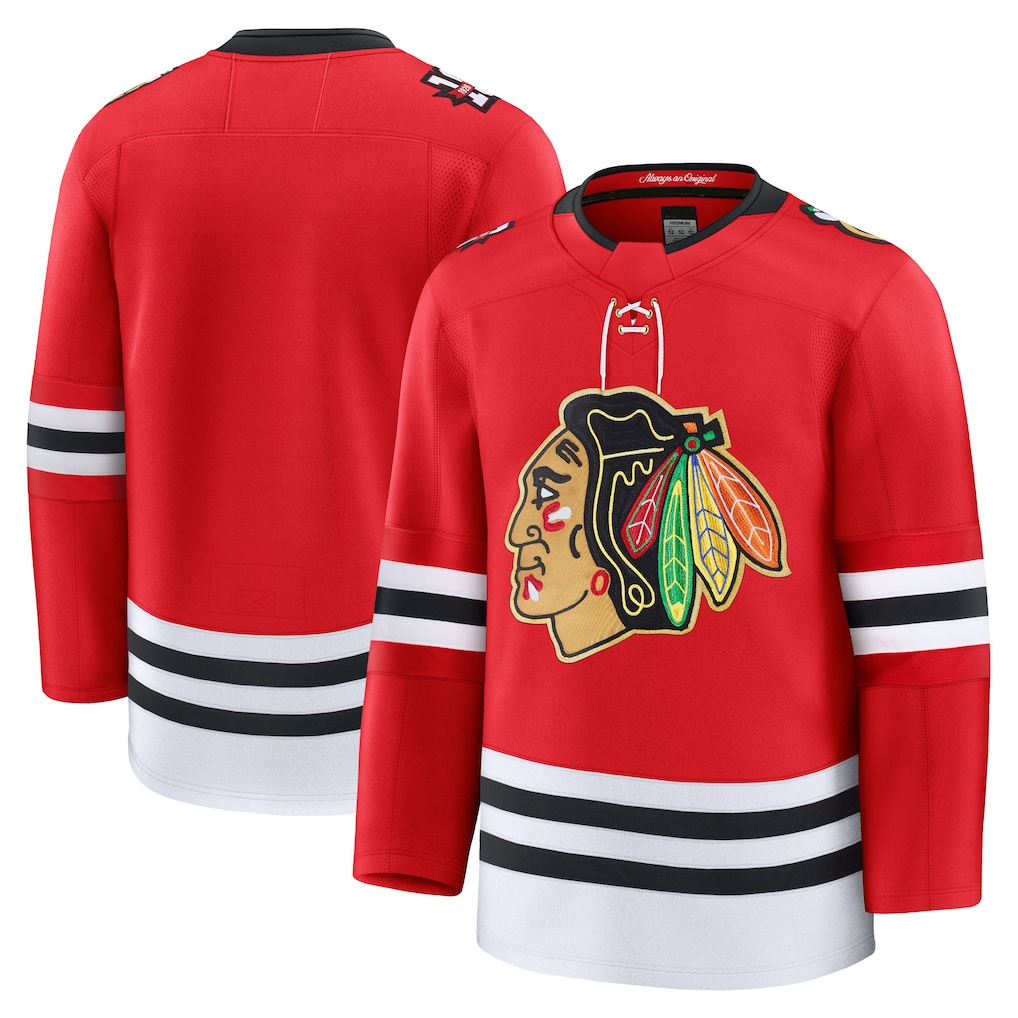 Fenge C.Blackhawks Red Centennial Premium Jerseys