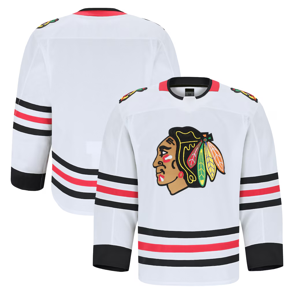Fenge C.Blackhawks White Away Authentic Pro Jerseys