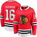 Fenge C.Blackhawks #16 Jason Dickinson Red Home Breakaway Jerseys