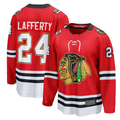 Fenge C.Blackhawks #24 Sam Lafferty Red Centennial Breakaway Player Jerseys