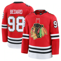 Fenge C.Blackhawks #98 Connor Bedard Red Centennial Premium Player Jerseys