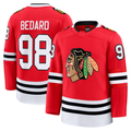 Fenge C.Blackhawks #98 Connor Bedard Red Home Premium Jerseys
