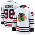 Fenge C.Blackhawks #98 Connor Bedard White Away Premium Jerseys