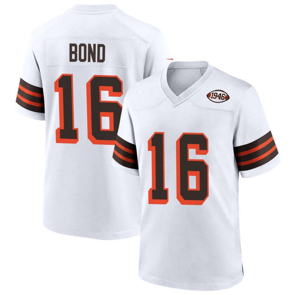 Fenge C.Browns #16 Isaiah Bond Player 1946 Collection Alternate White Stitched Jerseys