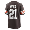 Fenge C.Browns #21 Denzel Ward Brown Game Stitched Jerseys