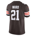 Fenge C.Browns #21 Denzel Ward Brown Vapor F.U.S.E. Limited Stitched Jerseys