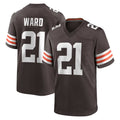 Fenge C.Browns #21 Denzel Ward Player Brown Home Game Football Jerseys