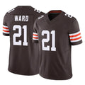 Fenge C.Browns #21 Denzel Ward Player Brown Vapor F.U.S.E. Limited Home Game Stitched Jerseys